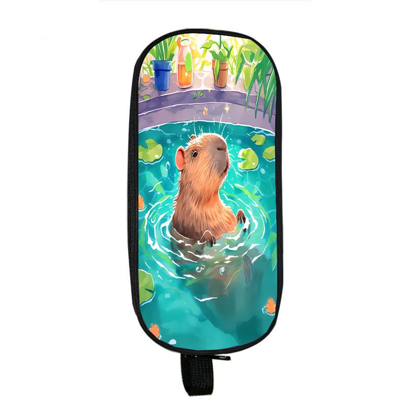 Capybara Cat Dog Pencil Cases Horse Tiger Panda Pencil Bag Wolf Pouch Holder Box for Girls Office Student Stationery Organizer School Supplies