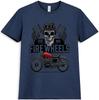 Motorcycle T Shirt Skull Rider Fire Wheels Biker Vintage Racing Graphic Tee
