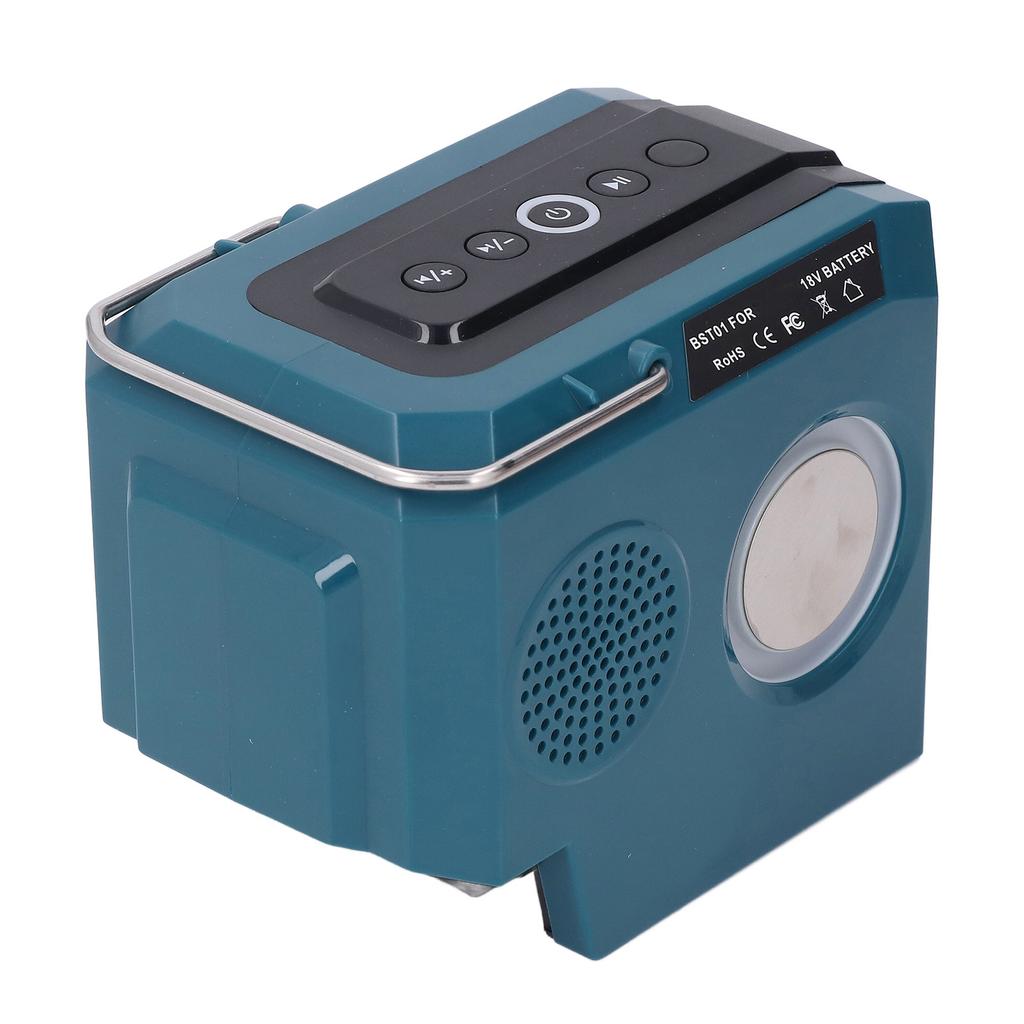 Baustellen-Bluetooth-Lautsprecher BT5.3 Akkubetrieben mit bunten LED-Leuchten für BL1815N BL1830 BL1840