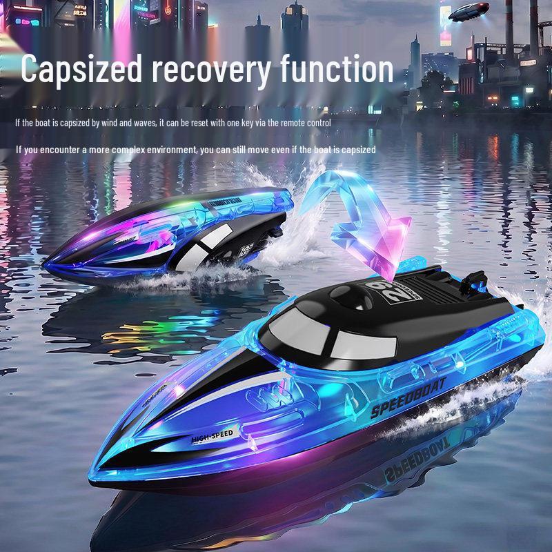 RC Electric Remote Control Speedboat Toy for Kids - Black Technology