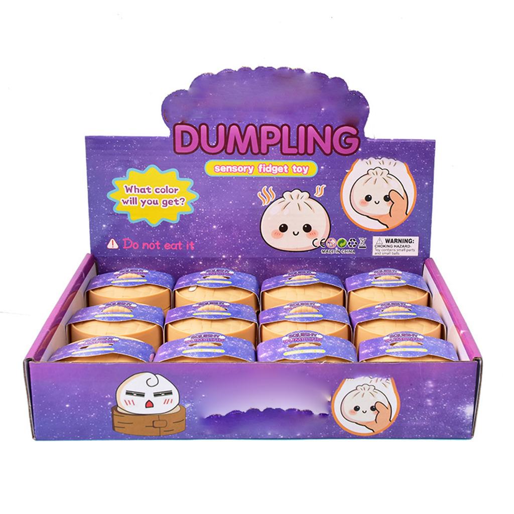 12pcs Sensory Dumpling Fidget Toys with Steamer Soft Squishy Stress Relief Toys Creative Squeeze Playset for Anxiety Reduction and Focus