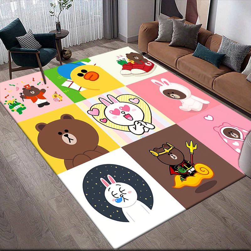 LINE FRIENDS Cute Style Square Area Rug, Non-Slip Floor Mat for Living Room, Perfect Gift for LINE FRIENDS Fans.chl 60x90cm