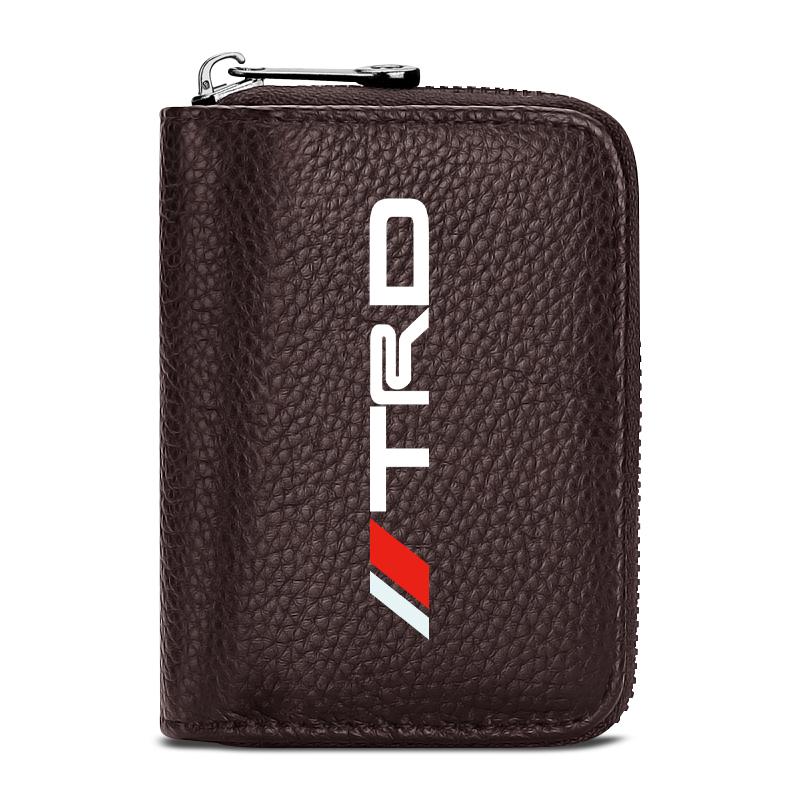 Genuine Leather Car Driver's License, ID Card, Bank Card Wallet for Toyota TRD GR Yaris Hilux Corolla Prius Avensis Emblem Auris Rav4