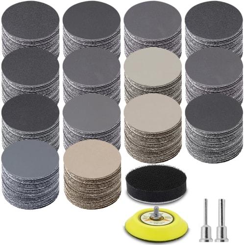 

GOH DODD 124-Piece 75mm Waterproof Sandpaper Set, Wet & Dry Use, Hook & Loop Compatible, for Headlight Polishing, Automotive Scratch Repair, Metal, Si