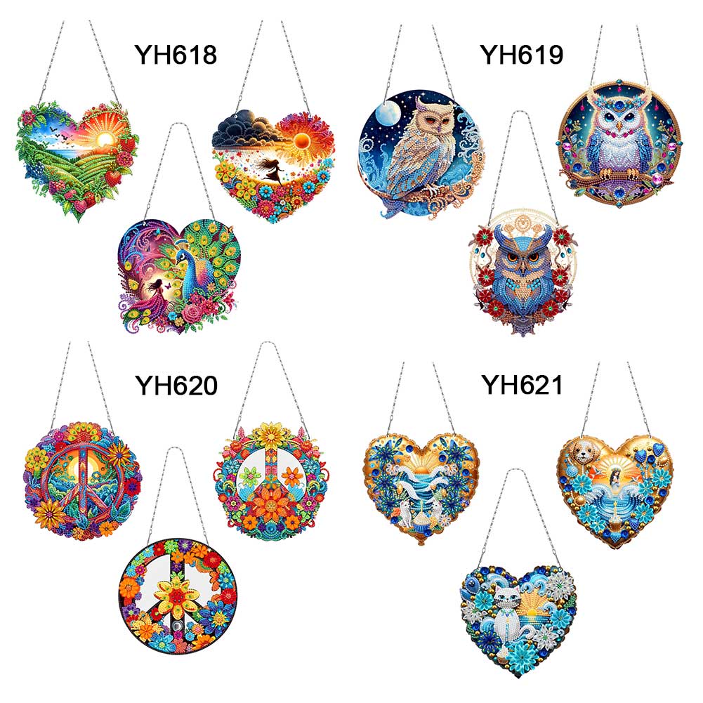 Blumen 5D DIY Diamantmalerei Punkte Anhänger Strass Diamantkunst Anhänger Diamantmalerei Hängeanhänger für Wand Fenster