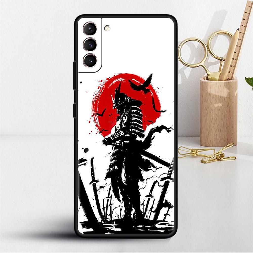 Landscape Ink Painting Japan Samurai Art Soft Case For Samsung Galaxy S22 S20 FE S21 S10 S9 Plus S8 Note 20 Ultra 10 Phone Shell