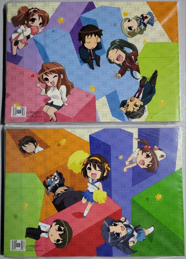 [USED] The Melancholy of Haruhi Suzumiya famous scene line drawing collection 2 volumes set