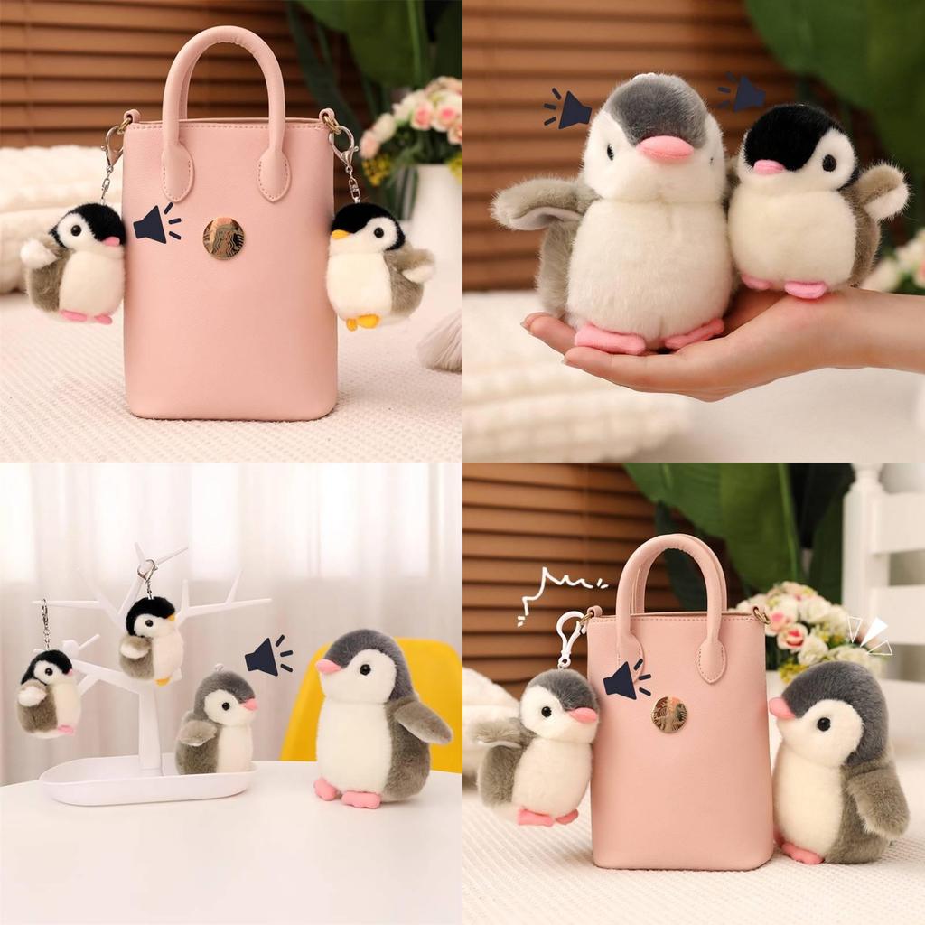 Penguin Plush Toy Keychain With Soft Pp Cotton Filling For Girls And Women
