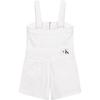 Calvin Klein Solid Color Minimalist Front Zipper Shorts Overalls Women Overalls White J223394-1AA