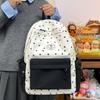Star Polka Dot Colorblock Backpack - Versatile, Large Capacity Schoolbag for Students
