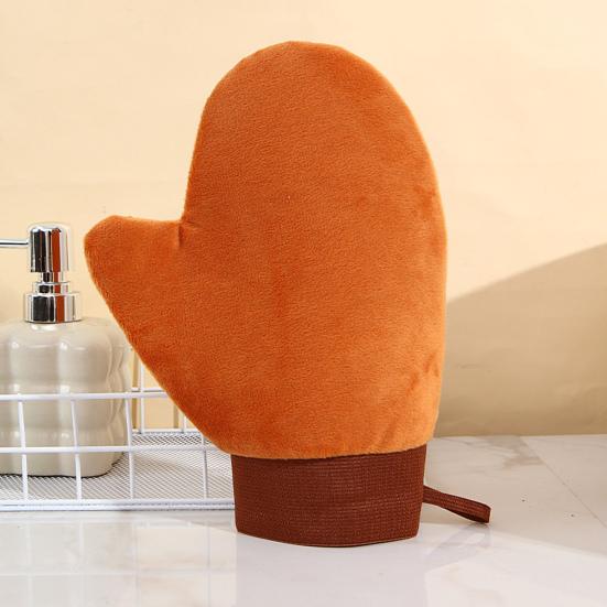 2Pcs/Set Body Lotion Gloves Self-Drying Design Non-Stick Quick-Drying Reusable Flocking Material Apply Lotion Body Care Gloves