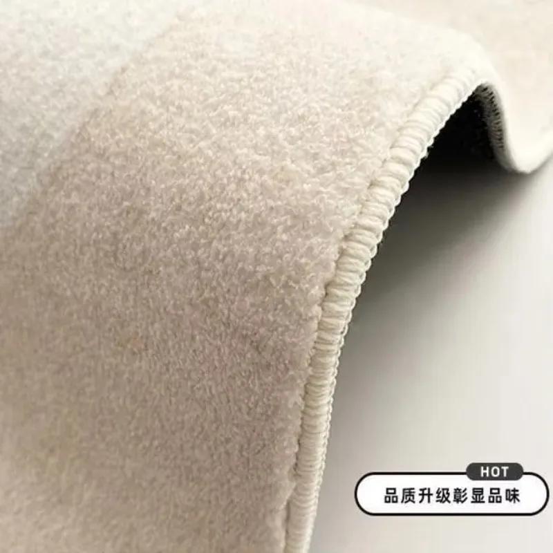 Soft Cream-Colored Thickened Non-Slip Carpet Plush Rug for Living Room Bedroom Home Sofa Coffee Table Anti-Cold Floor Mat