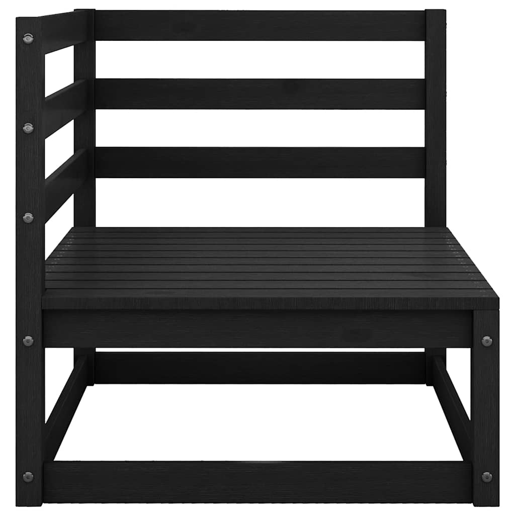 2 Piece Garden Lounge Set with Cushions Black Solid Pine Wood
