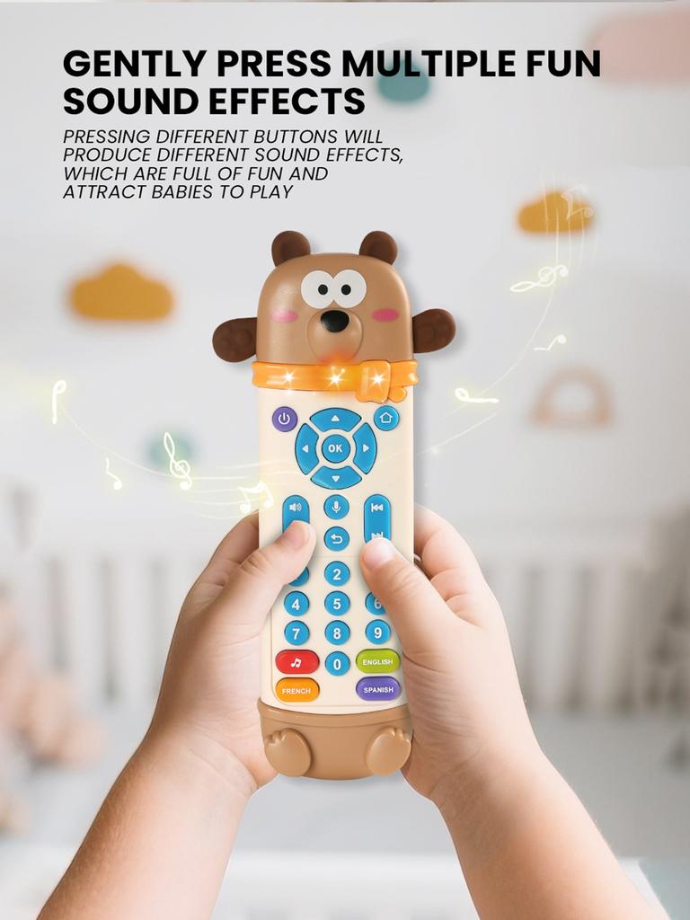 Kids English Learning TV Remote Control Toy with Music Early Education Role-play Simulation for Baby Development