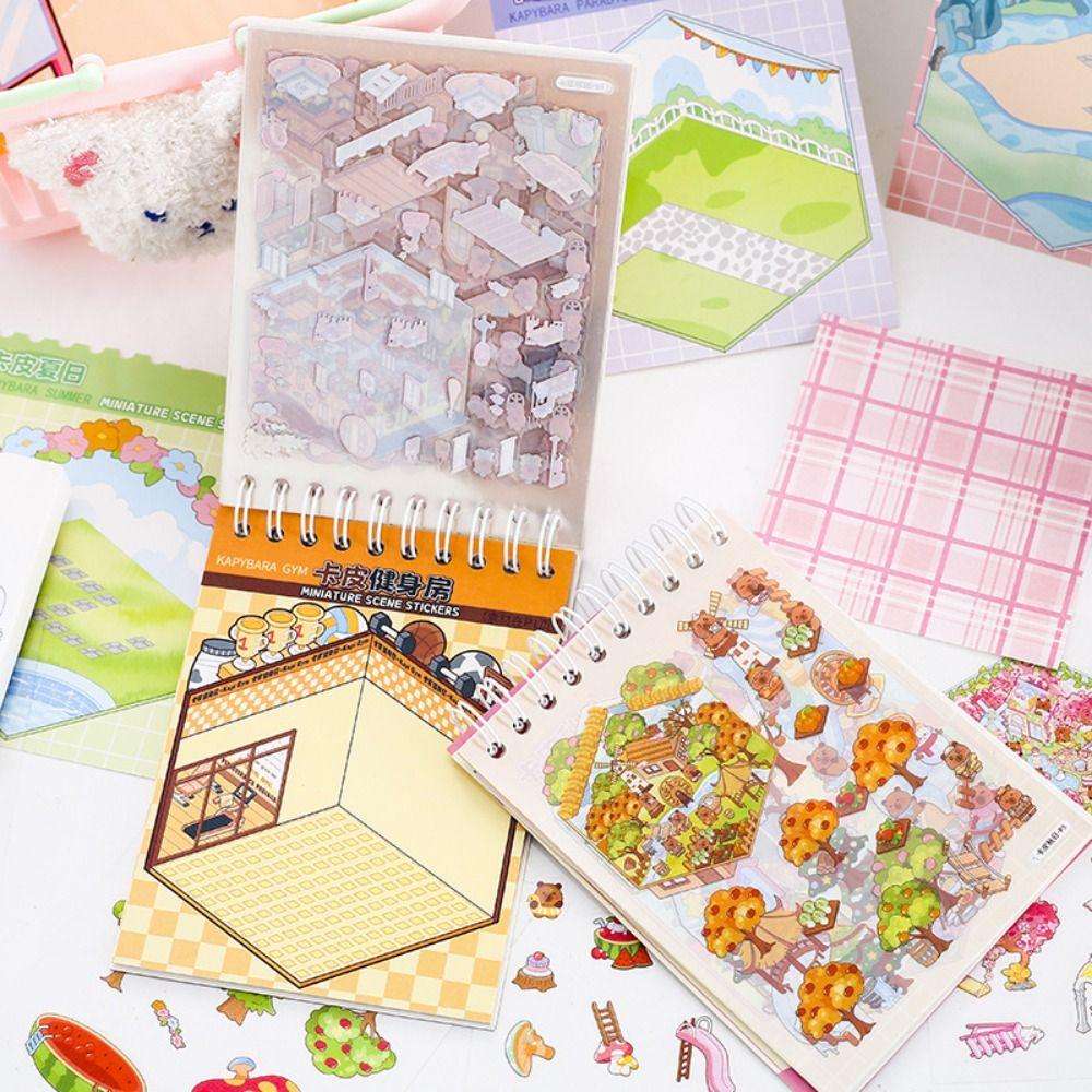 PET 3D Landscape Sticker Decompression DIY Cabin Scene Sticker Gifts