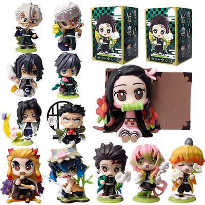 Figurină Cutie Oarbă Anime Demon Slayer Tanjiro Kamado Nezuko Desen Animat Model PVC Ornament Desktop Cadou Crăciun An Nou Copil
