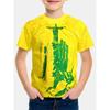 Summer New Boys Rainforest Animal Football Print Sports Short Sleeve T-Shirt Street Harajuku Style Children's Clothing Boys Tops