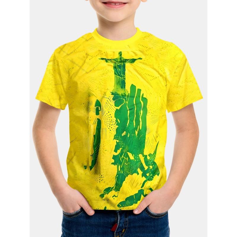 Summer New Boys Rainforest Animal Football Print Sports Short Sleeve T-Shirt Street Harajuku Style Children's Clothing Boys Tops