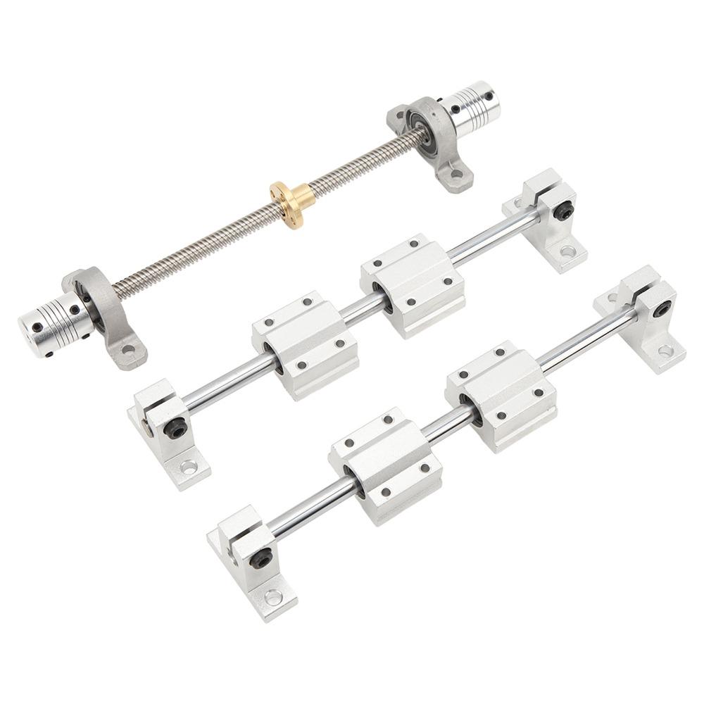 16pcs 8x200mm Rod Linear Motion Guide Rod SC8UU Block Flexible Shaft Coupling For DIY CNC Machine