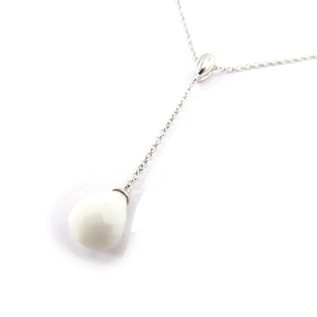 Les Trésors De Lily [K1374] - Silver Necklace 'Eva' Silver White (rhodium-plated) - 45x7 Mm