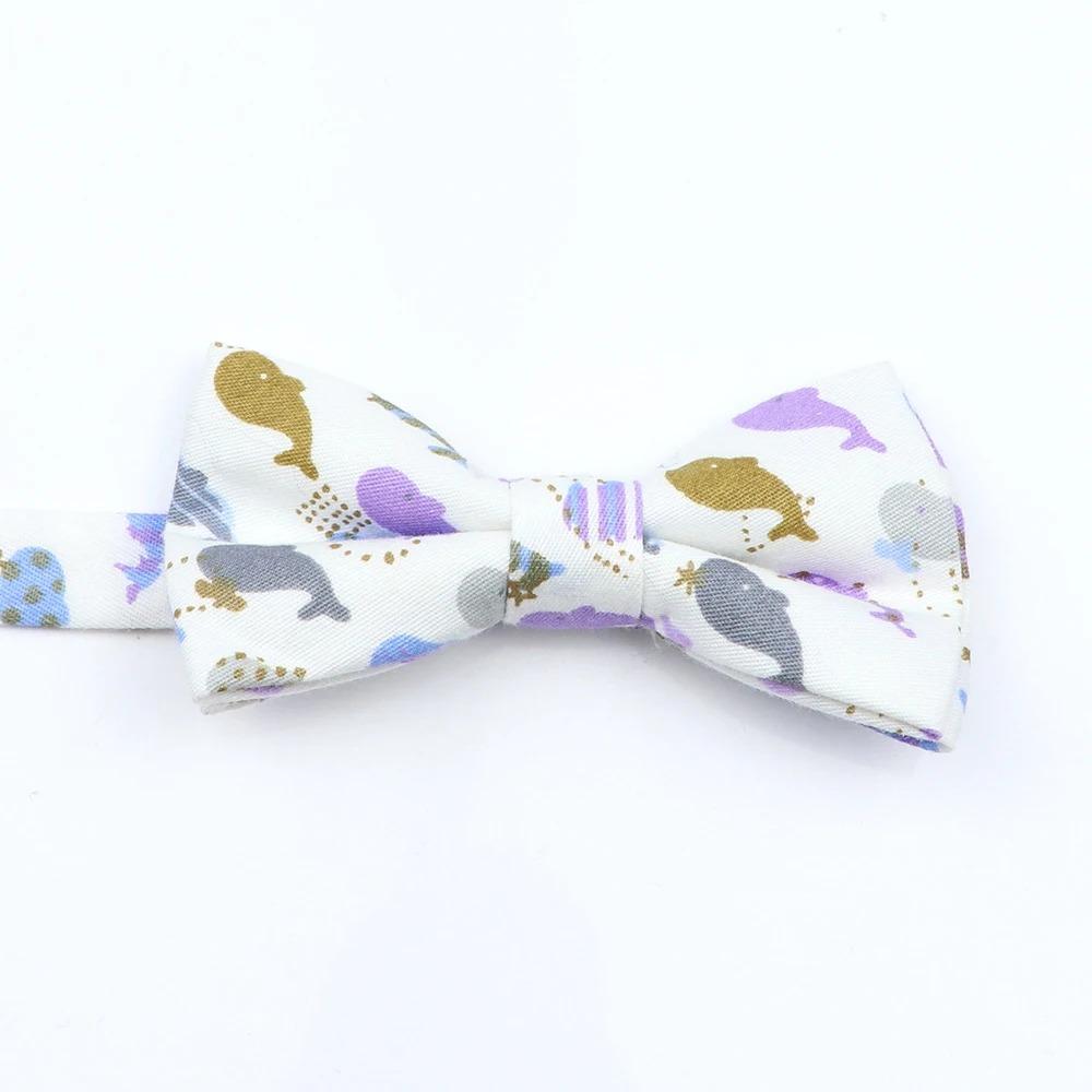 Floral Cotton Bowtie Elephants Whales Flower Pattern Parent Children Family Set Colorful Butterfly Wedding Party Accessory Gifts