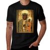 Polnische Schwarze Madonna Ikone Christliche Katholische Kunst Unsere Liebe Frau von Tschenstochau Wandkunst T-Shirt Sommerdruck Kurzarm-T-Shirt