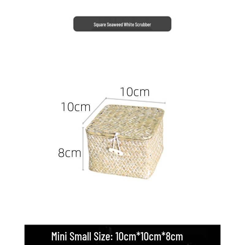 Japanese Style Bamboo Woven Storage Box with Lid - Haili Rattan Souvenir Basket