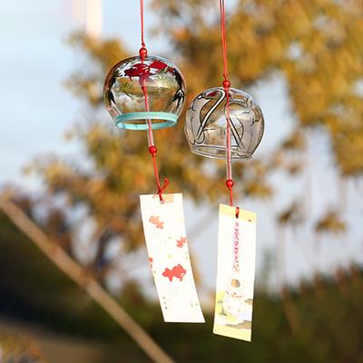 Skleněná zvonkohra, japonský větrný zvon, japonská dekorace do pokoje, domácí zahrada, venkovní větrný zvon, nástěnné závěsy, zvuk větru
