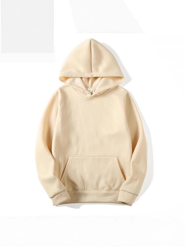 Cross2024 Men's Solid Color Korean Style Loose Hooded Pullover Sweatshirt - Spring & Autumn Trend