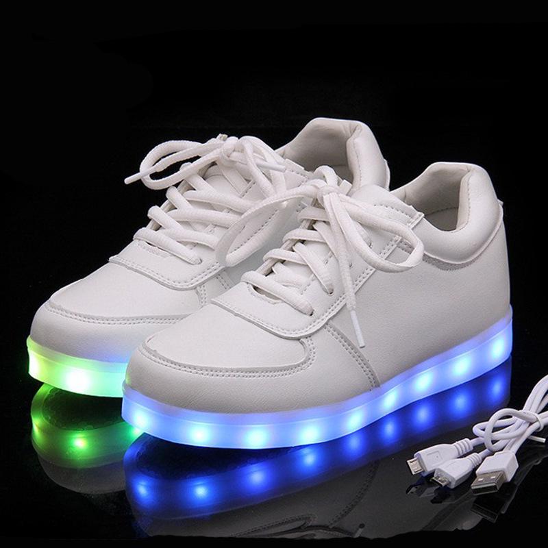 Fashion Comemore 2025 Adult Unisex Womens Mens Kid Luminous Sneakers Glowing USB Charge Boys LED Colorful Light-up Shoes Girls Footwear