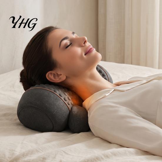Portable Neck Relaxation Device Electric Massager Pillow, 3-in-1 Cervical Massage Heat Vibration And Lift Ergonomic Shoulder Relief Pillow Function,