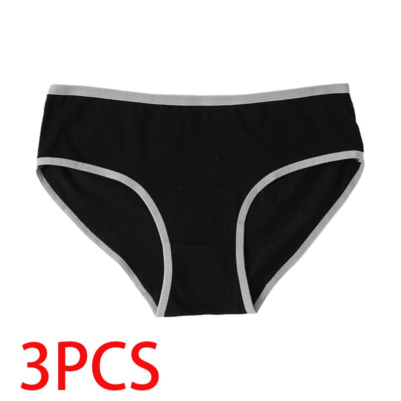 

3 шт. Хлопковое нижнее белье для женщин Бесшовные однотонные трусики со средней посадкой Для девушек-студенток Большой размер 3XL Брифы XL