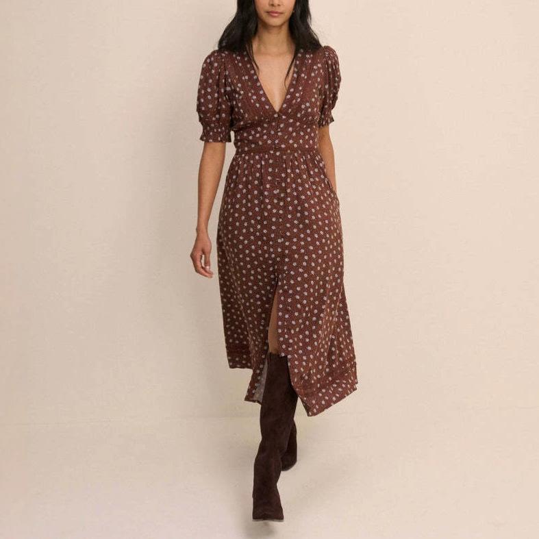 European beautiful woman spring and autumn