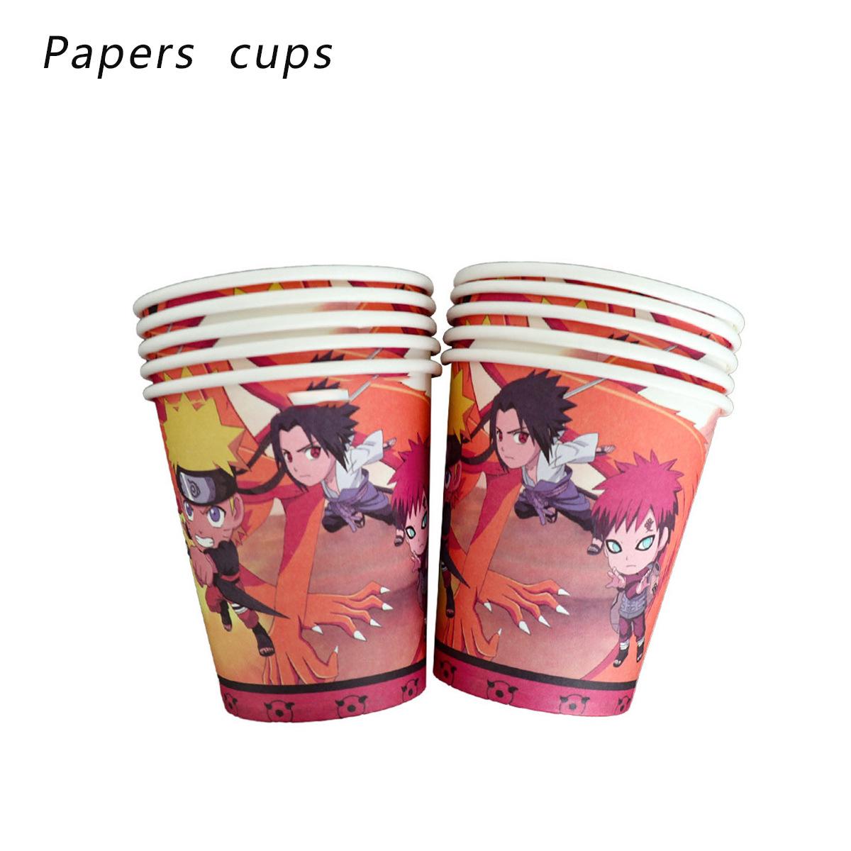 Naruto Party Disposable Tableware Set: Cups, Plates, Napkins & Cutlery for Birthdays & Gatherings