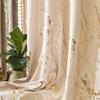 Marma - Ready-Made Eyelet Curtain - 140X250Cm - Cream with Gold Print