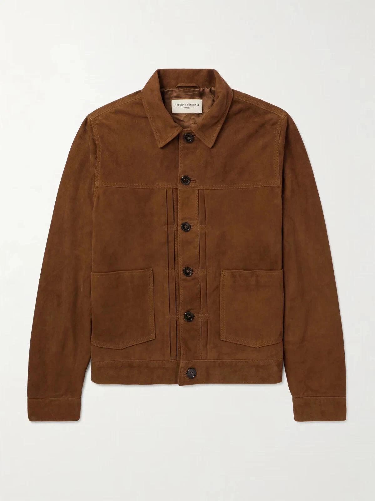 

Men Shirt Brown Suede New Stylish Handmade Lambskin Leather Soft Party Wear Formal Casual 3XL