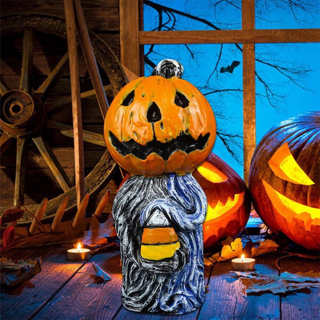 Durable Pumpkin Head Ornaments Halloween Statue Festive Office Entrance Bedroom Decorations for