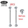 Implantatgrad Titan ASTM F136 Innengewinde Gerade Barbells Zungenring Ohrringe Piercing Schmuck Stange 2/5/50 Stück/Los