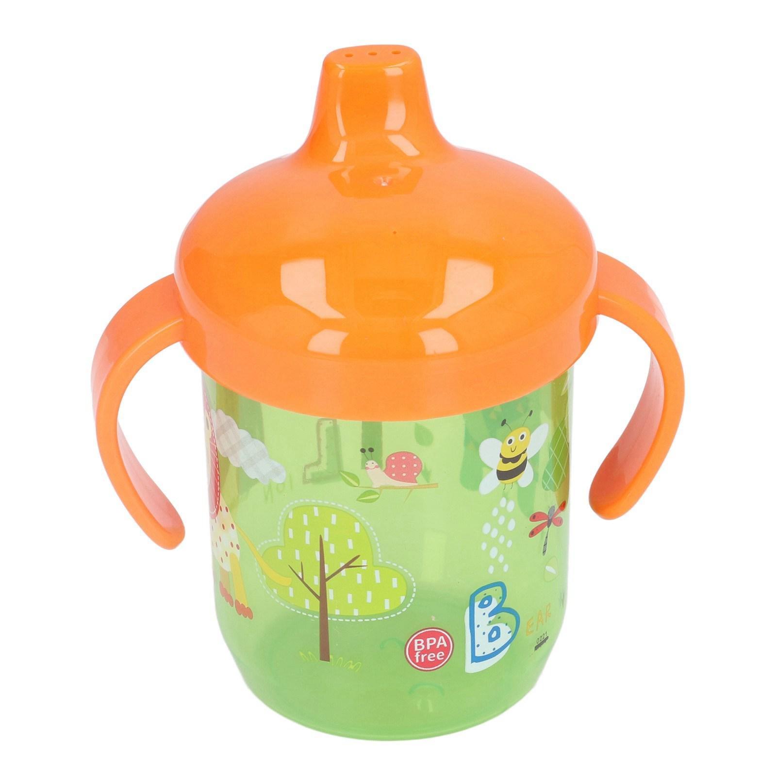

260 мл детская чашка-поильник портативная с мультяшным животным рисунком детская водонепроницаемая чашка-тренер подарок на день рождения 260ml зелёный
