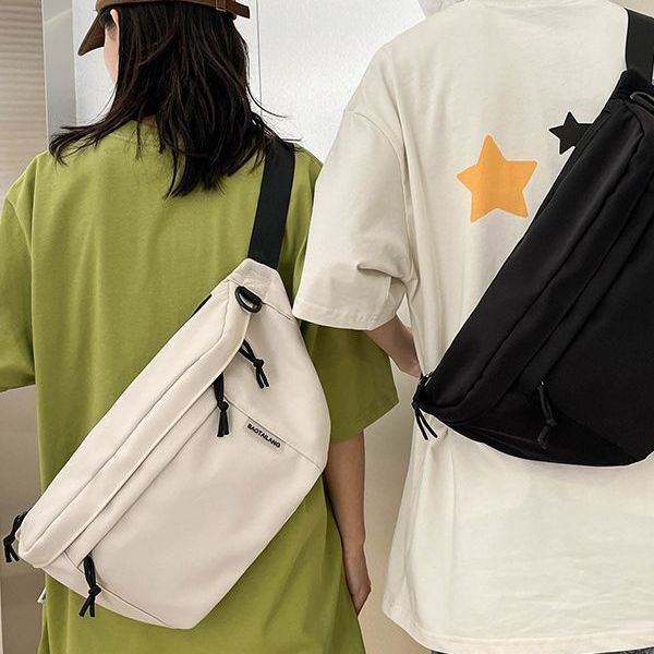 Trendy brand messenger bag boys casual Japanese big backpack sports fanny pack diagonal straddle women's shoulder bag male trendy student breast bag