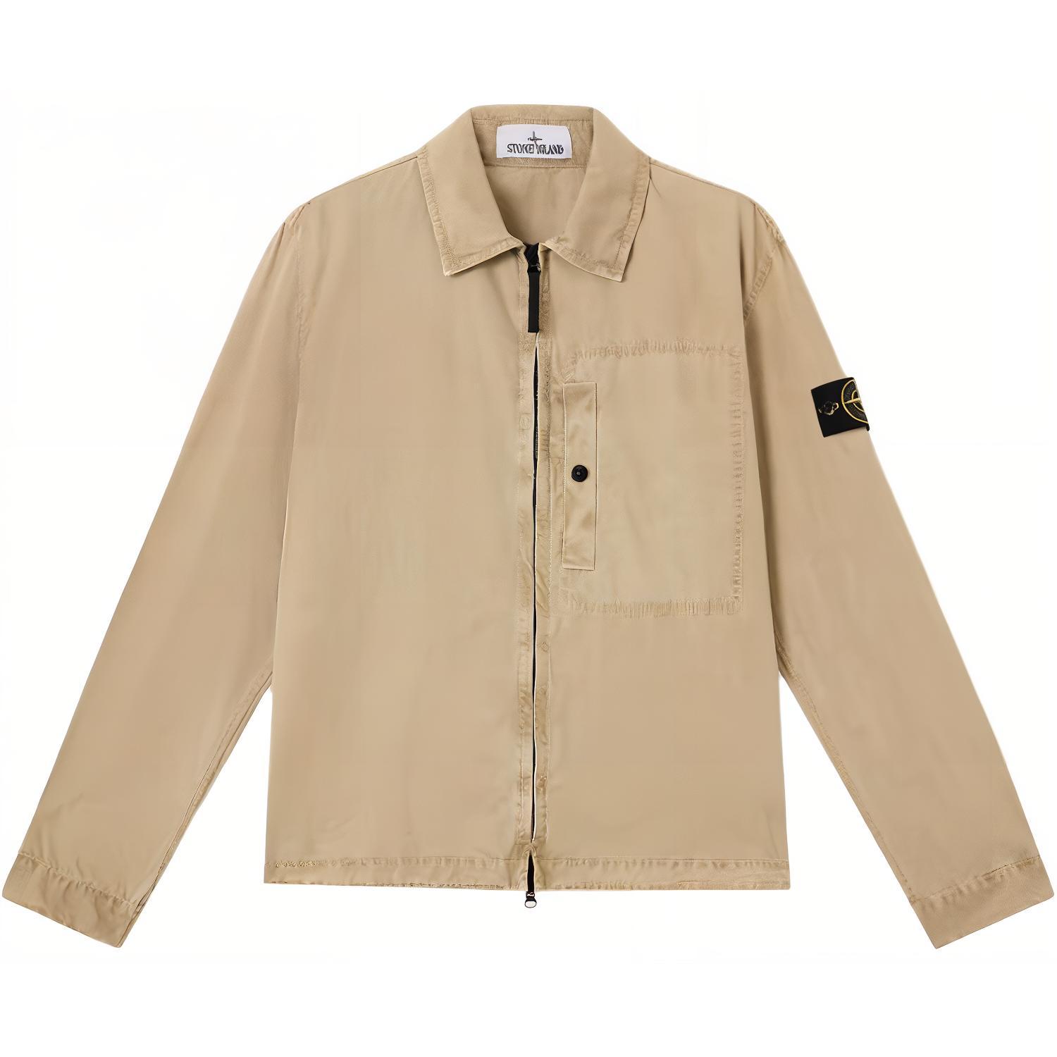

STONE ISLAND Ss25 Однотонная куртка с воротником на молнии и длинными рукавами Мужская куртка Бежевая K1S1512000-32S00WN-V019A XL