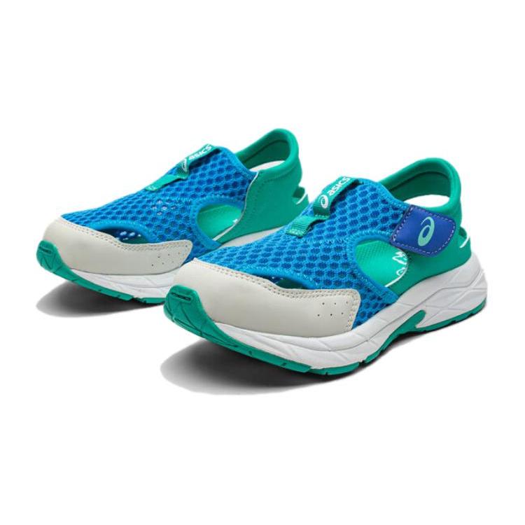 Asics Abrasion Resistant Lightweight Cushioning Breathable Slip Resistant Anti Kick Low Top Sandal Blue Green Kids' 1014A306-403