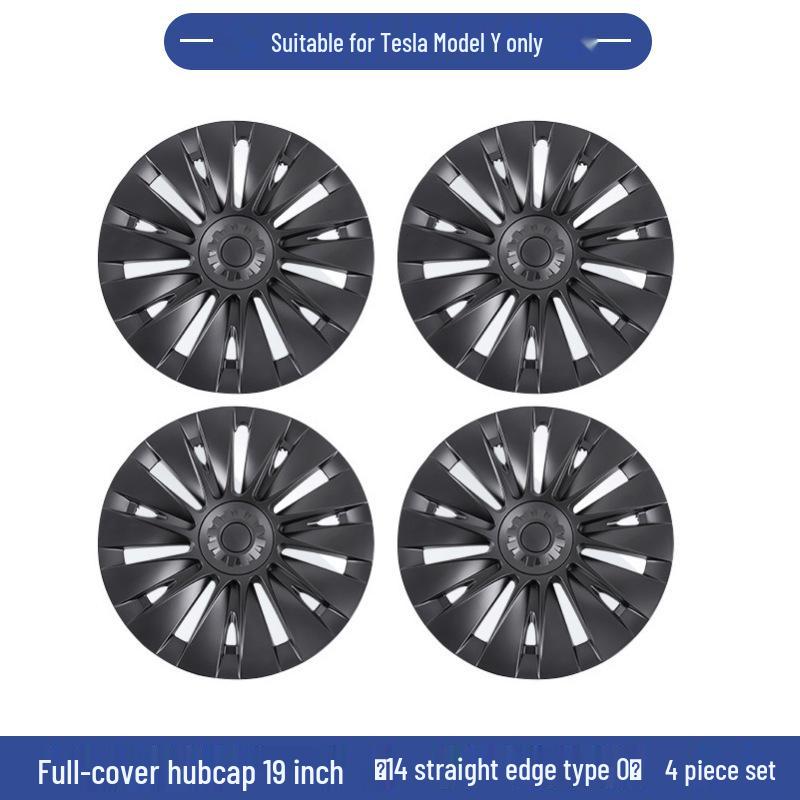 19palcový černý dekorativní kryt náboje kola pro kola Tesla Model Y
