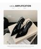 Elegant 2025 Black High-End Women's Pointed Toe High Heel Sandals
