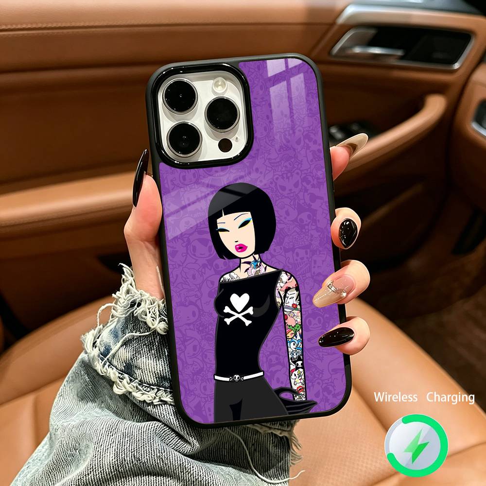 Retro Cute Vibe T-Tokidoki Art Phone Case For IPhone17 16 15 14 13 12 11 Pro Max 16/15/14Plus Wireless Charger Cover Funda