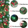 2.7m PVC Christmas Decoration Pine Cone Berry Cane Artificial Rattan for Party Mall Door Hanging Decoration New Year Christmas