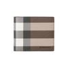 Check Canvas Bifold Wallet Brown Beige Slim Billfold Daily Business Use 80366681