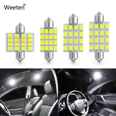 2 pz/1 pz 16SMD LED 1210 31mm 36 39 41mm auto bianco interno cupola luce festone lampadine lampada DC 12V C5W luce di lettura