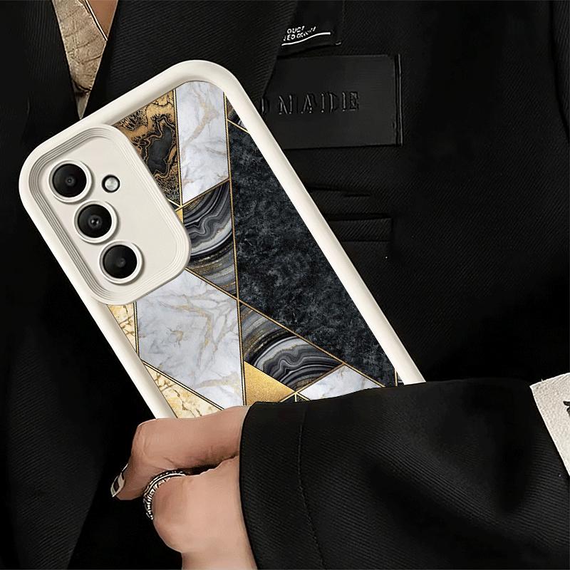 Phone Case for Samsung Galaxy S26 S25 Ultra S24 FE Geometric Marble Pattern Shell S23 Plus S22 + S21 S20 5G Soft Silicone Funda