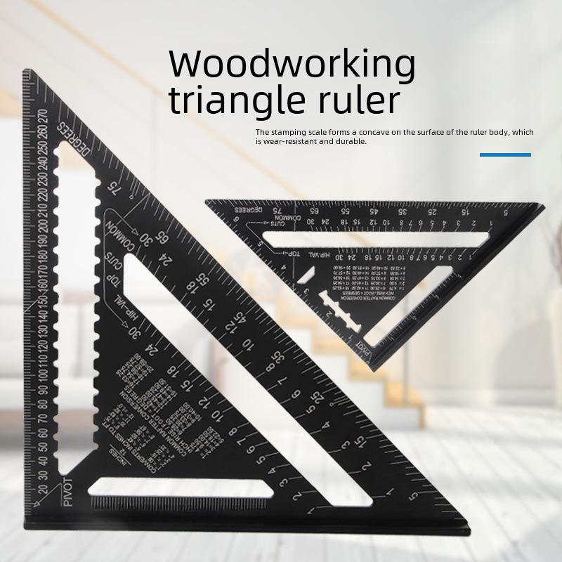 Riglă triunghiulară cu unghi drept de 7" și 12" pentru prelucrarea lemnului